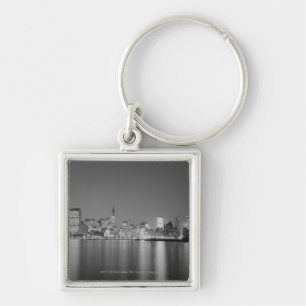Stadt-Skyline nachts Schlüsselanhänger