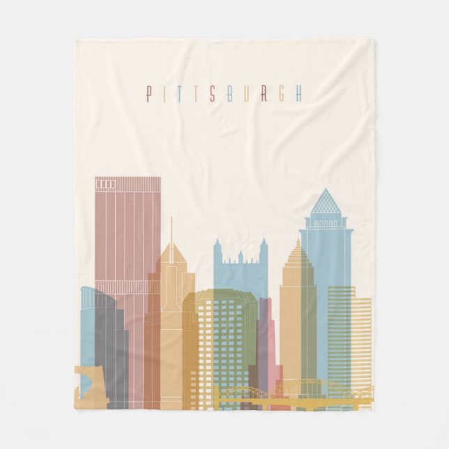Stadt-Skyline Pittsburghs, Pennsylvania | Fleecedecke (Vorderseite)
