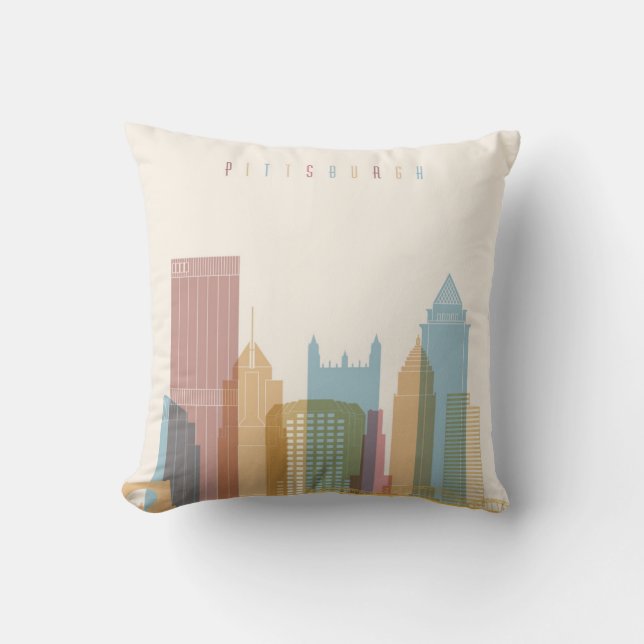 Stadt-Skyline Pittsburghs, Pennsylvania | Kissen (Vorderseite)