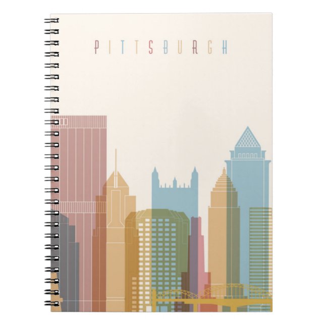Stadt-Skyline Pittsburghs, Pennsylvania | Notizblock (Vorderseite)