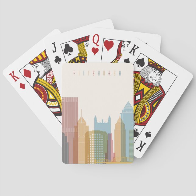 Stadt-Skyline Pittsburghs, Pennsylvania | Spielkarten (Rückseite)