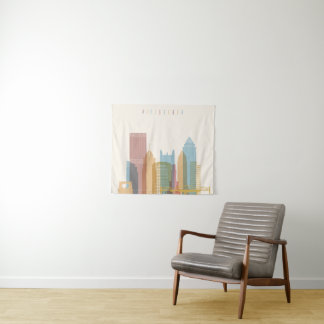 Stadt-Skyline Pittsburghs, Pennsylvania | Wandteppich