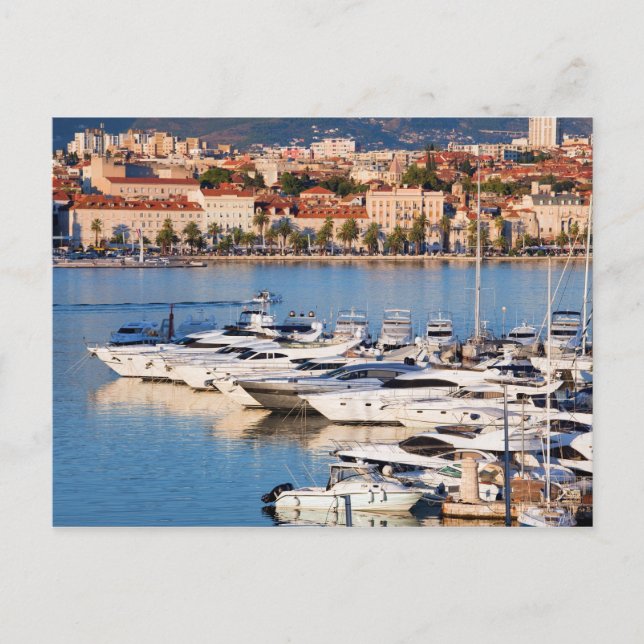 Stadt Split in Kroatien bei Sonnenuntergang Postkarte (Vorderseite)