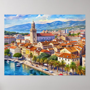 Stadt Split in Kroatien Poster