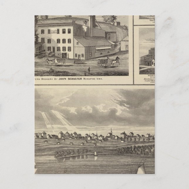 Stadt Storm Lake Brauerei, Muscatine Bldg Postkarte (Vorderseite)