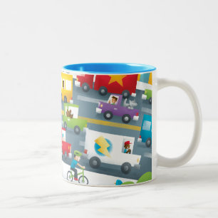 Stadt-Straße Zweifarbige Tasse