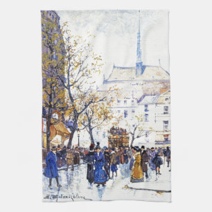 Stadt-Straßen-Szenen-Kunst-Geschirrtuch Paris Geschirrtuch