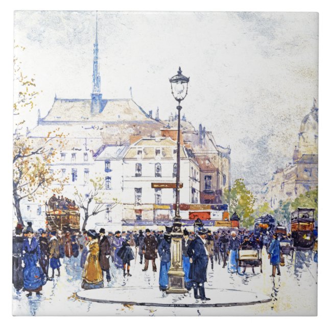 Stadt-Straßen-Szenen-Kunst-Mode-Fliese Paris Fliese (Vorderseite)