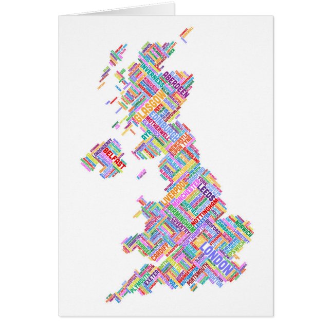 Stadt-Textabbildung Großbritanniens BRITISCHE (Vorne)