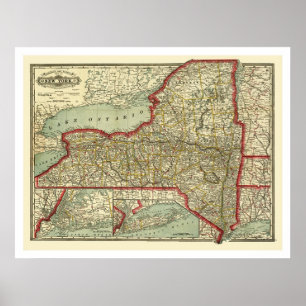 Stadt-u. Eisenbahn-New- Yorkkarte 1888 Poster