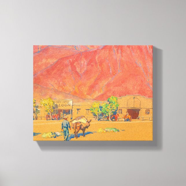 Stadt und Klippen von Maynard Dixon Leinwanddruck (Vorderseite)