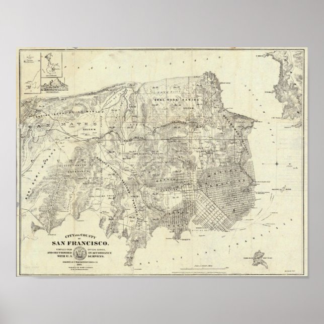 Stadt und Landkreis San Francisco Poster (Vorne)