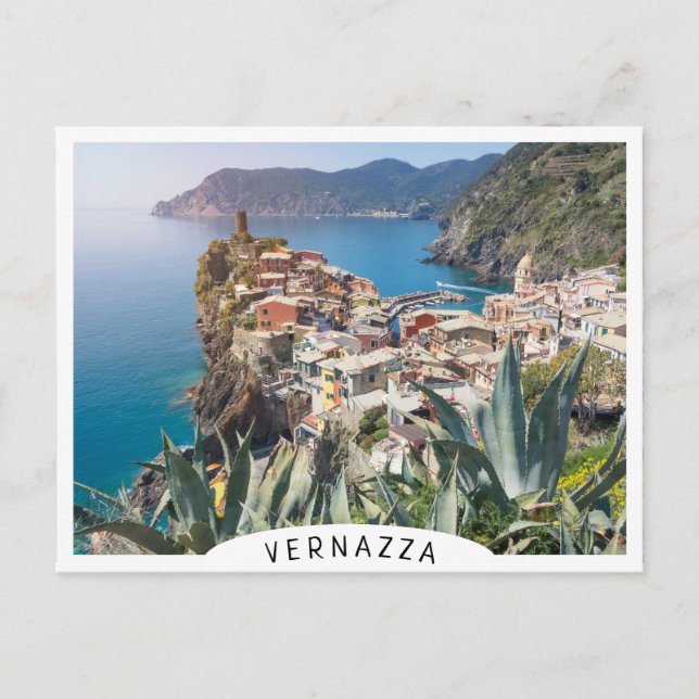 Stadt Vernazza im Cinque Terre Postkarte (Vorderseite)