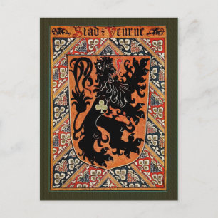 Stadt Veurne, Belgien (Vintages CoA) Postkarte