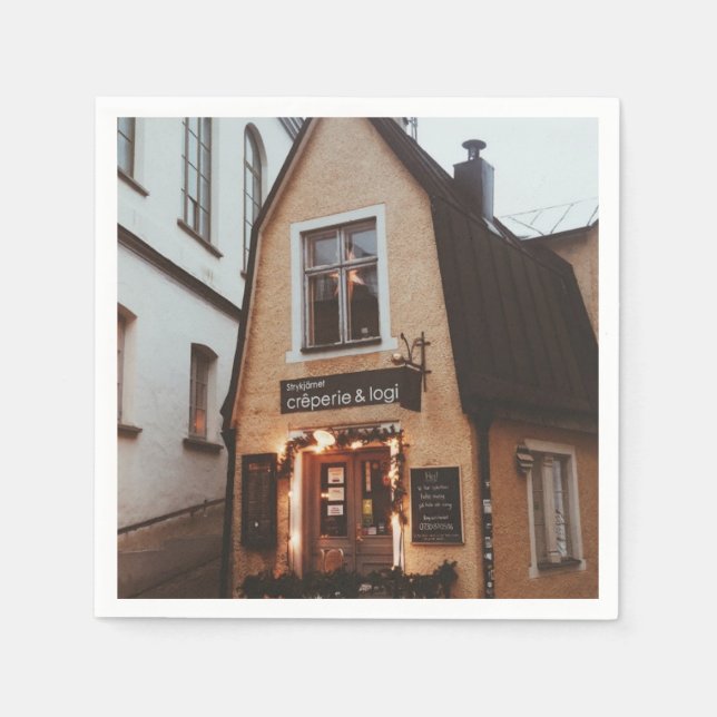 Stadt Visby - Crêperie & Logi - Schweden Serviette (Vorderseite)