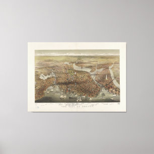 Stadt von Boston Massachusetts 1873 Leinwanddruck
