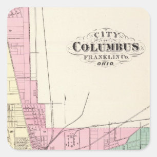 Stadt von Columbus, Franklin County, Ohio Quadratischer Aufkleber