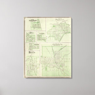 Stadt von Franklin, Johnson Co mit Shelbyville Leinwanddruck