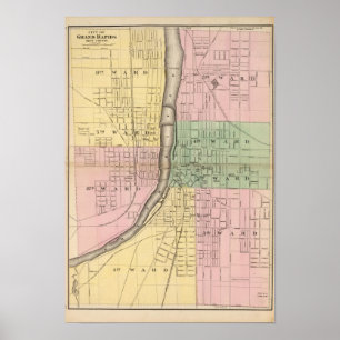 Stadt von Grand Rapids, Kent County Poster