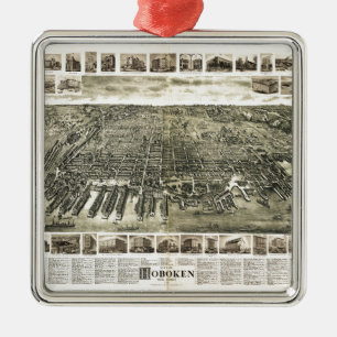Stadt von Hoboken, New-Jersey (1904) Silbernes Ornament