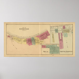 Stadt von Maysville mit Chester und Woodville Poster
