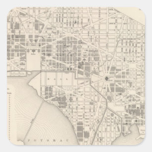 Stadt von Washington 2 Quadratischer Aufkleber