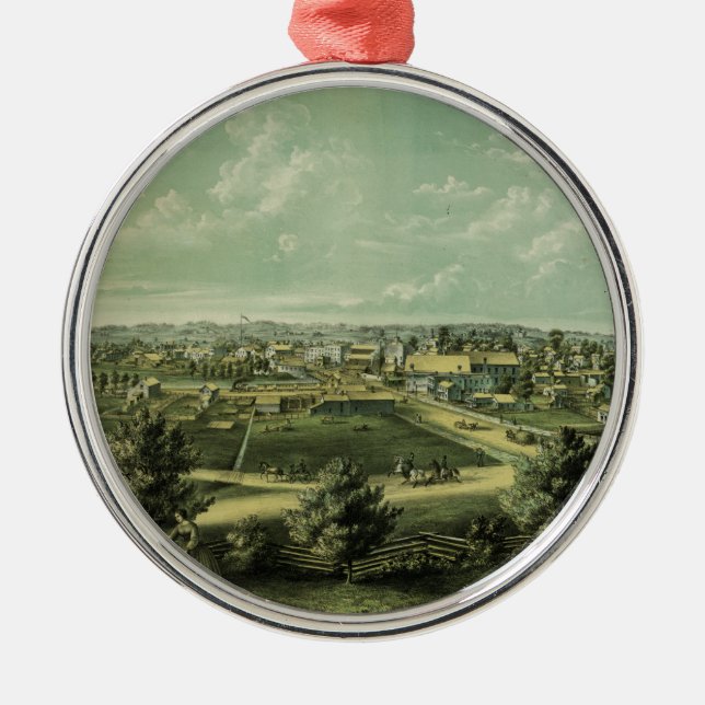 Stadt von Waukesha Wisconsin ab 1857 Ornament Aus Metall (Vorne)