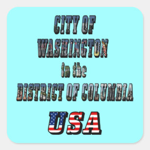 Stadt Washington im District of Columbia USA Quadratischer Aufkleber