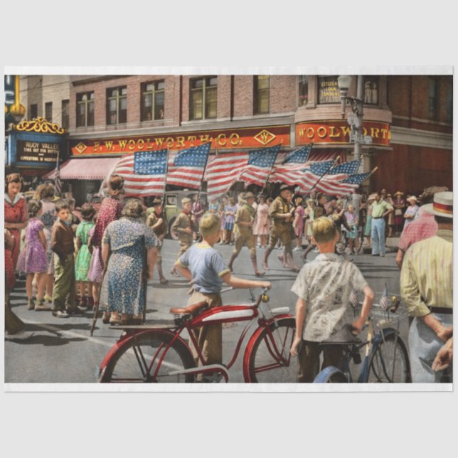 Stadt - Watertown WI - Kleine Stadtparade 1941 Seidenpapier (Vorderseite)