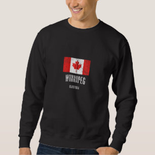 Stadt Winnipeg Kanada kanadische Flagge Merch Zip Sweatshirt