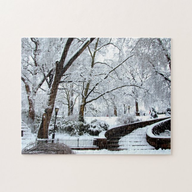 Stadt-Winter-Puzzlespiel (Horizontal)