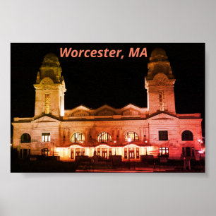Stadt Worcester, Massachusetts Architecture Poster