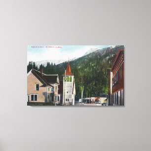 Stadtansicht des Auftrags StreetKetchikan, AK Leinwanddruck