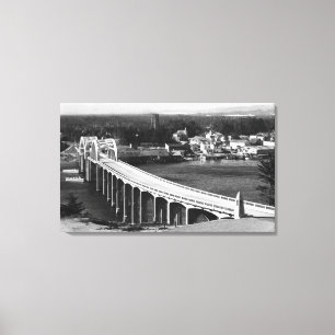 Stadtansicht Florenz, Oregon und Siuslaw Brücke Leinwanddruck