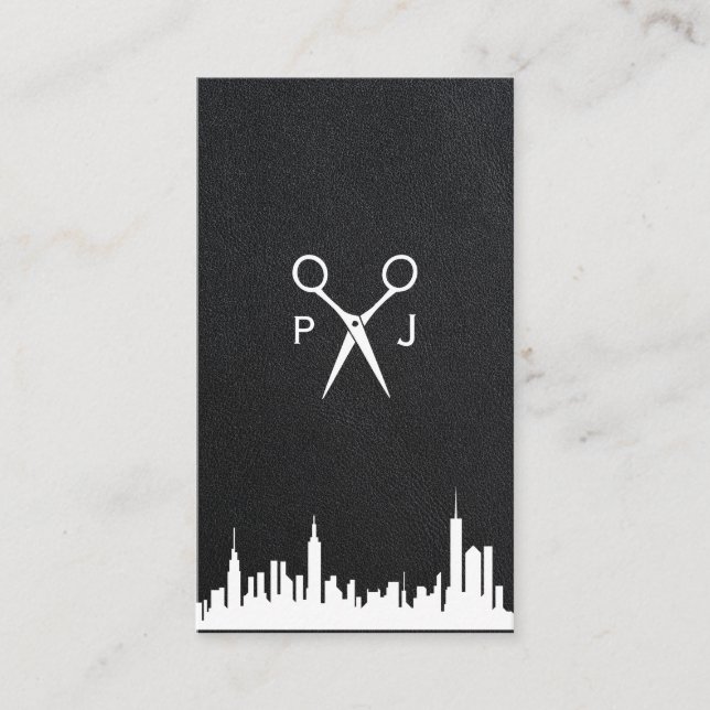 Stadtansicht | Friseurin | Barber Business Card Visitenkarte (Vorderseite)