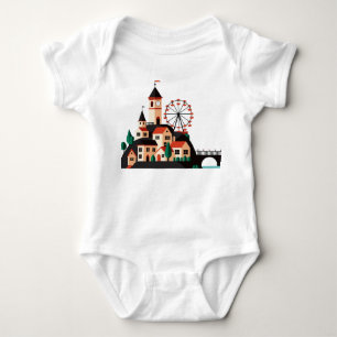 Stadtansicht mit Riesenrad Baby-Body Baby Strampler