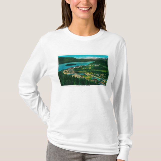 Stadtansicht von Cordova, AlaskaCordova, AK T-Shirt (Vorderseite)