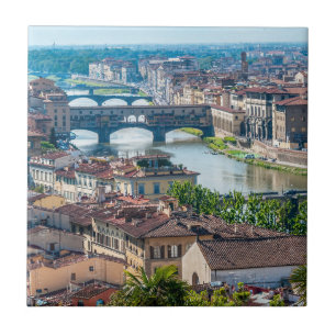 Stadtansicht von Florenz - Ponte Vecchio über den Fliese