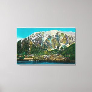 Stadtansicht von Juneau, AlaskaJuneau, AK Leinwanddruck