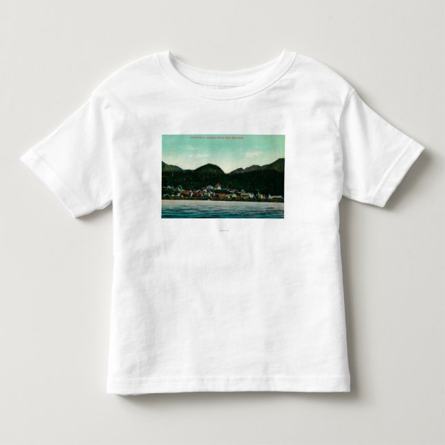 Stadtansicht von Ketchikan, Alaska vom Dampfer Kleinkind T-shirt (Vorderseite)