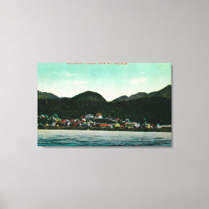 Stadtansicht von Ketchikan, Alaska vom Dampfer Leinwanddruck