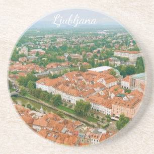 Stadtansicht von Ljubljana, Slowenien Reiseandenke Getränkeuntersetzer