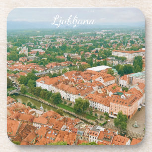 Stadtansicht von Ljubljana, Slowenien Reiseandenke Getränkeuntersetzer