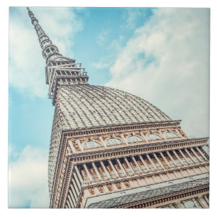 Stadtansicht von Mole Antonelliana Turin Italien Fliese