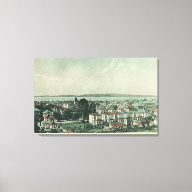 Stadtansicht von RathausturmAlameda, CA Leinwanddruck (Vorderseite)