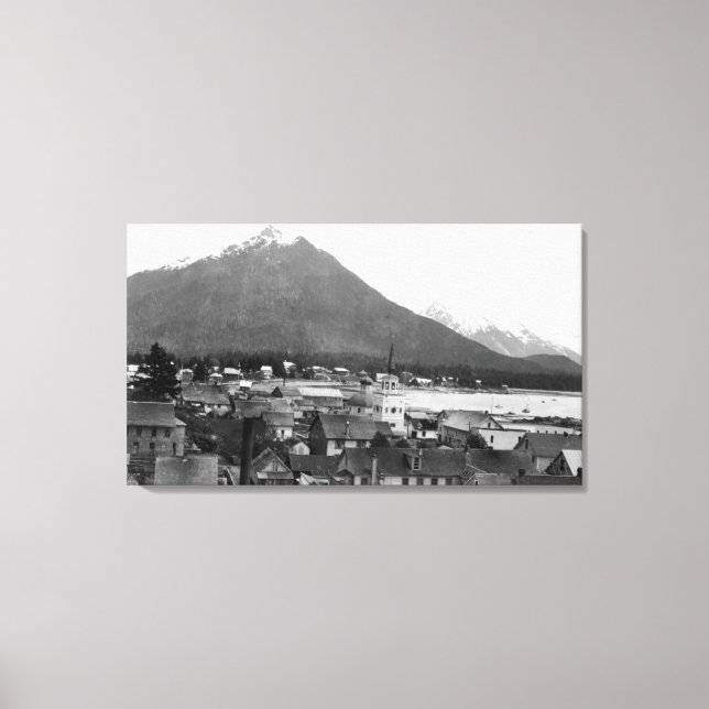 Stadtansicht von Sitka, Alaska FotografSitka, AK Leinwanddruck (Vorderseite)