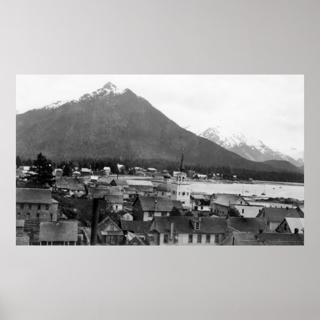 Stadtansicht von Sitka, Alaska FotografSitka, AK Poster (Vorne)