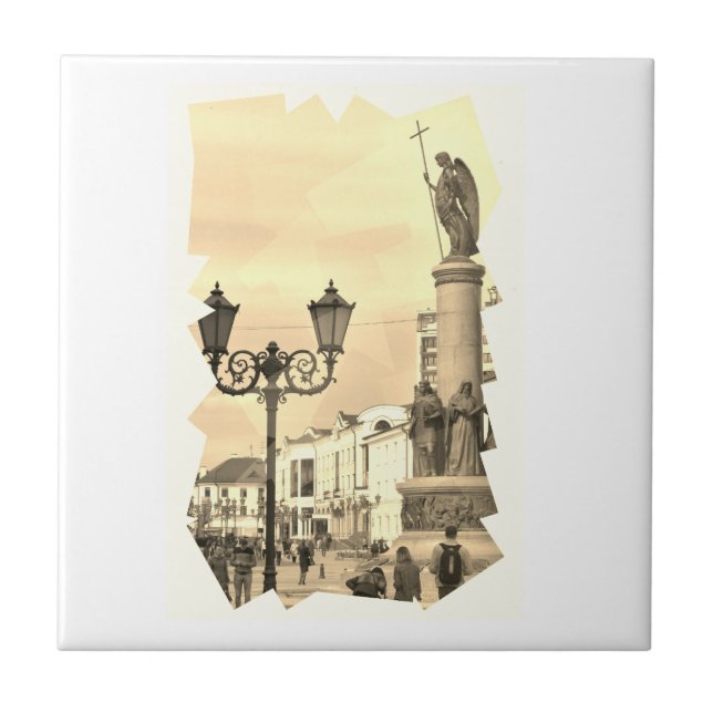 Stadtarchitektur Brest Sketch Fliese (Vorderseite)