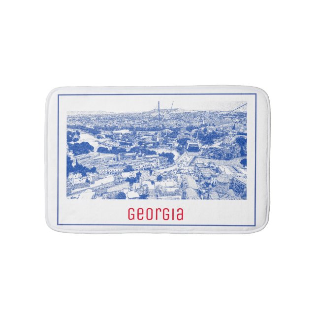 Stadtarchitektur Tiflis Georgia Badematte (Vorderseite)