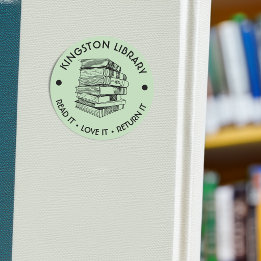 Stadtbibliothek Lesen Sie die Liebe, die es zurück Runder Aufkleber